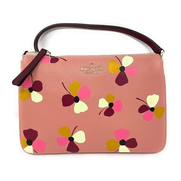 Kate Spade New York Triple Gusset Crossbody - Dusk Buds Pink Multi - Picture 2 of 7